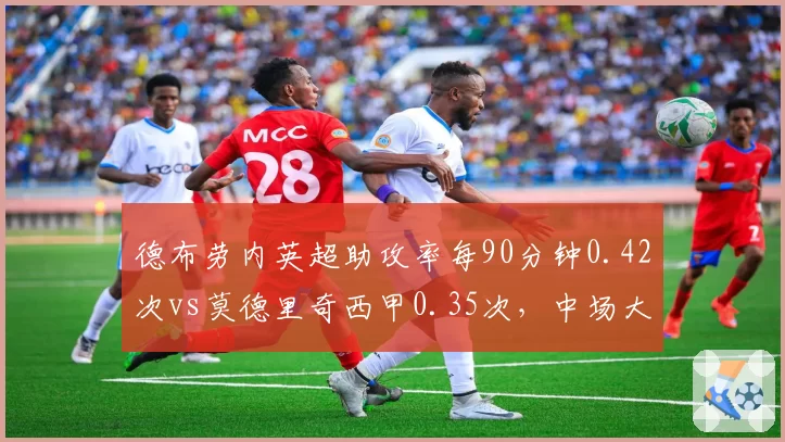 德布劳内英超助攻率每90分钟0.42次vs莫德里奇西甲0.35次，中场大师效率对决